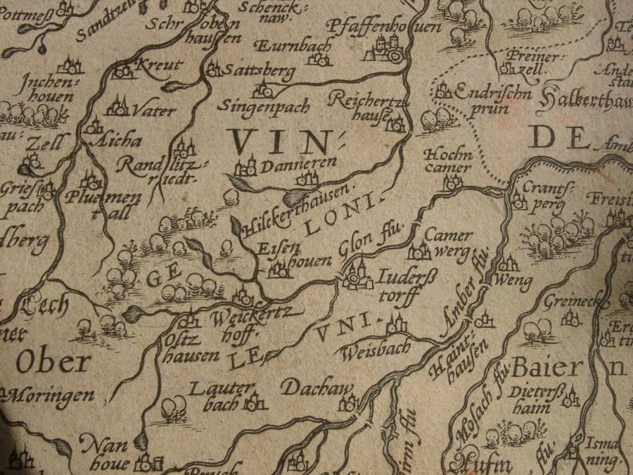 Kartenausschnitt von Apian, 16. Jahrhundert