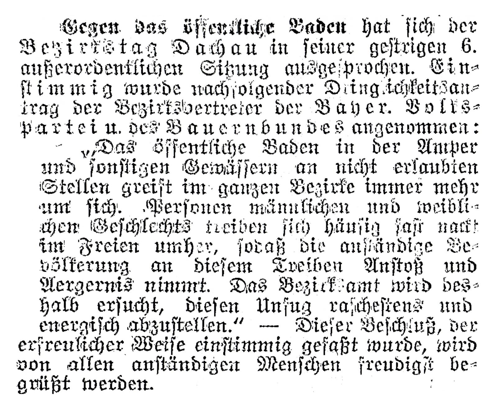 Öffentliches Baden, 2.6.1921